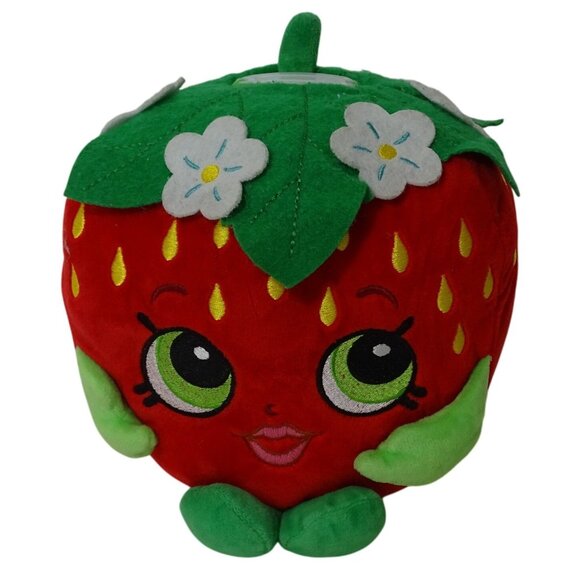 Shopkins Strawberry Kiss Plush Coin Bank Piggy Bank Toy 2013 Red By Moose - Picture 1 of 14